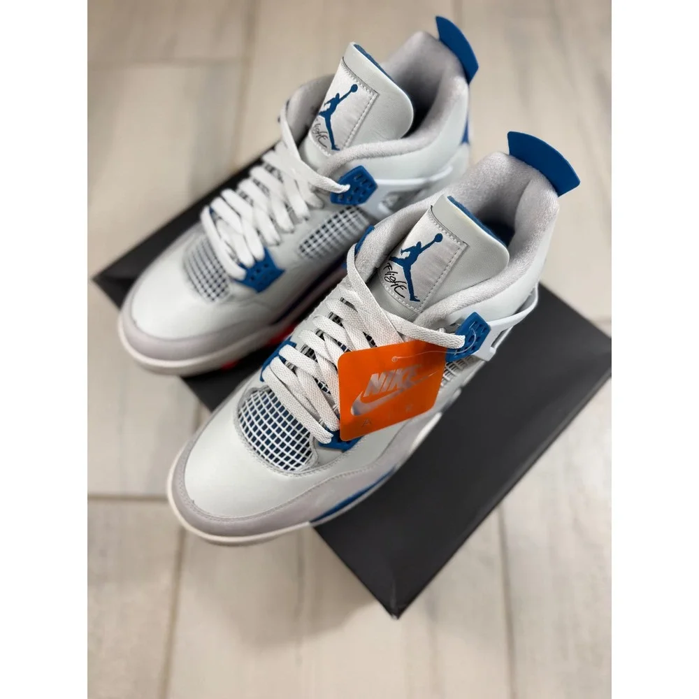 Air Jordan 4 Retro Military Blue 2024 Off White Blue FV5029-141 Mens 13